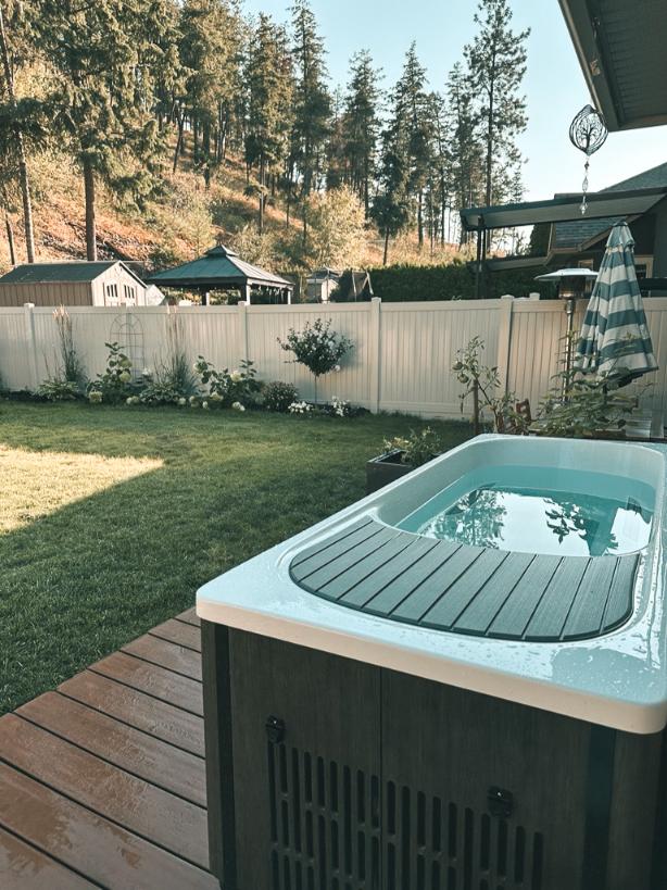 Kodiak Swim Spa in a backyard